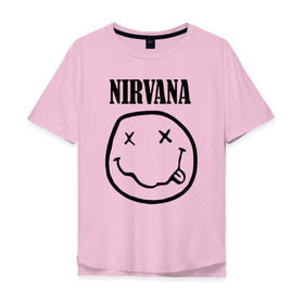 Мужская футболка хлопок Oversize с принтом Nirvana , 100% хлопок | свободный крой, круглый ворот, “спинка” длиннее передней части | cobain | media | nirvana | rock | smells like teen spirit | toplanding | кобейн | нирвана | рок