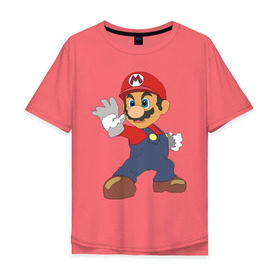 Мужская футболка хлопок Oversize с принтом Super Mario (1) , 100% хлопок | свободный крой, круглый ворот, “спинка” длиннее передней части | nintendo | марио | нинтендо