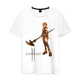 Мужская футболка хлопок с принтом Human Mage l2 , 100% хлопок | прямой крой, круглый вырез горловины, длина до линии бедер, слегка спущенное плечо. | human mage | lineage | игры | компьютерные игры | линейка