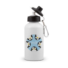 Бутылка спортивная с принтом Linux (3) , металл | емкость — 500 мл, в комплекте две пластиковые крышки и карабин для крепления | Тематика изображения на принте: 