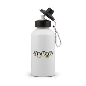 Бутылка спортивная с принтом Linux (5) , металл | емкость — 500 мл, в комплекте две пластиковые крышки и карабин для крепления | Тематика изображения на принте: пингвин