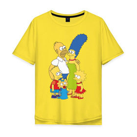 Мужская футболка хлопок Oversize с принтом The Simpsons (2) , 100% хлопок | свободный крой, круглый ворот, “спинка” длиннее передней части | гомер