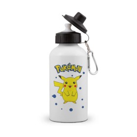 Бутылка спортивная с принтом Pokemon (1) , металл | емкость — 500 мл, в комплекте две пластиковые крышки и карабин для крепления | pokemon | пикачу | покемон | покимоны