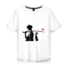 Мужская футболка хлопок Oversize с принтом Samurai Champloo , 100% хлопок | свободный крой, круглый ворот, “спинка” длиннее передней части | Тематика изображения на принте: anime | champloo | samurai | аниме | манга