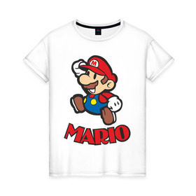 Женская футболка хлопок с принтом Super Mario (3) , 100% хлопок | прямой крой, круглый вырез горловины, длина до линии бедер, слегка спущенное плечо | nintendo | марио | нинтендо