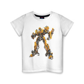 Детская футболка хлопок с принтом Bumblebee , 100% хлопок | круглый вырез горловины, полуприлегающий силуэт, длина до линии бедер | bumble bee | bumblebee | трансформеры