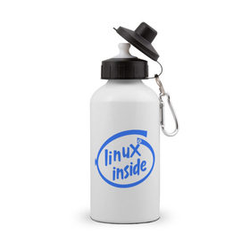 Бутылка спортивная с принтом Linux_inside , металл | емкость — 500 мл, в комплекте две пластиковые крышки и карабин для крепления | Тематика изображения на принте: 