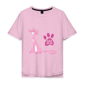 Мужская футболка хлопок Oversize с принтом Розовая Пантера , 100% хлопок | свободный крой, круглый ворот, “спинка” длиннее передней части | pink panther | розовая пантера