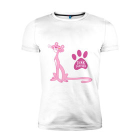 Мужская футболка премиум с принтом Розовая Пантера , 92% хлопок, 8% лайкра | приталенный силуэт, круглый вырез ворота, длина до линии бедра, короткий рукав | pink panther | розовая пантера