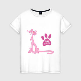 Женская футболка хлопок с принтом Розовая Пантера , 100% хлопок | прямой крой, круглый вырез горловины, длина до линии бедер, слегка спущенное плечо | pink panther | розовая пантера