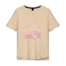 Мужская футболка хлопок Oversize с принтом Pink panther , 100% хлопок | свободный крой, круглый ворот, “спинка” длиннее передней части | Тематика изображения на принте: pink panther | розовая пантера