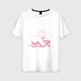 Женская футболка хлопок Oversize с принтом Pink panther , 100% хлопок | свободный крой, круглый ворот, спущенный рукав, длина до линии бедер
 | Тематика изображения на принте: pink panther | розовая пантера