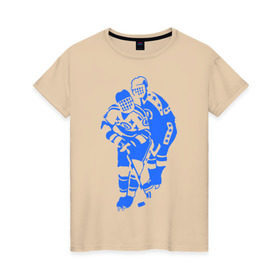 Женская футболка хлопок с принтом Хоккеисты , 100% хлопок | прямой крой, круглый вырез горловины, длина до линии бедер, слегка спущенное плечо | кхл | нхл | хокей | хоккеист | хоккеисты | хоккей | хоккейный спорт