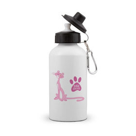 Бутылка спортивная с принтом Розовая Пантера , металл | емкость — 500 мл, в комплекте две пластиковые крышки и карабин для крепления | Тематика изображения на принте: pink panther | розовая пантера