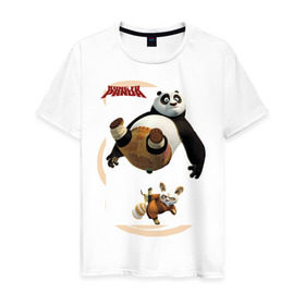 Мужская футболка хлопок с принтом Kung Fu Panda 2 , 100% хлопок | прямой крой, круглый вырез горловины, длина до линии бедер, слегка спущенное плечо. | панда