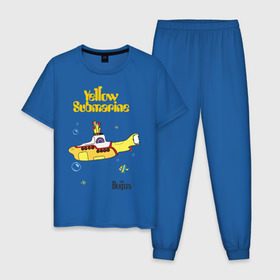 Мужская пижама хлопок с принтом Yellow submarine , 100% хлопок | брюки и футболка прямого кроя, без карманов, на брюках мягкая резинка на поясе и по низу штанин
 | beatles | rock | yellow submarine | битлз | желтая подводная лодка | рок