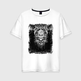 Женская футболка хлопок Oversize с принтом Dethklok (1) , 100% хлопок | свободный крой, круглый ворот, спущенный рукав, длина до линии бедер
 | heavy metal | metal | rock | trash metal | квартет | метал | рок | рок группа | рок группы | трэш метал | хеви метал