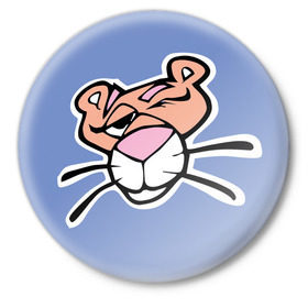Значок с принтом Pink panther ,  металл | круглая форма, металлическая застежка в виде булавки | Тематика изображения на принте: pink panther | розовая пантера