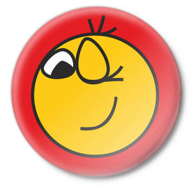 Значок с принтом Смайлик (3) ,  металл | круглая форма, металлическая застежка в виде булавки | smile | смайл | смайлик | улыбка