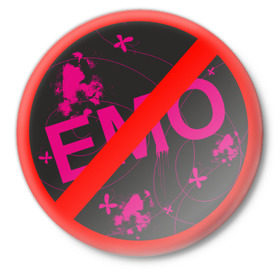 Значок с принтом Эмо (3) ,  металл | круглая форма, металлическая застежка в виде булавки | emo | запрет на эмо | знак | субкультуры | эмо