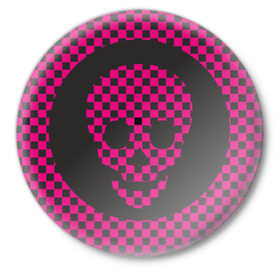 Значок с принтом Эмо череп ,  металл | круглая форма, металлическая застежка в виде булавки | emo | субкультуры | череп | эмо