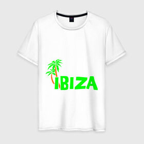 Мужская футболка хлопок с принтом Ibiza , 100% хлопок | прямой крой, круглый вырез горловины, длина до линии бедер, слегка спущенное плечо. | ibiza | ибица | пальмы | фестиваль