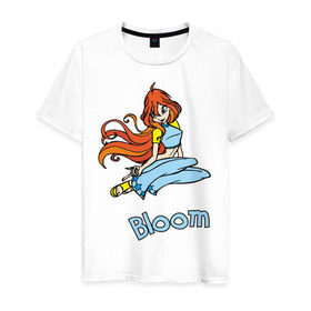 Мужская футболка хлопок с принтом WinX bloom , 100% хлопок | прямой крой, круглый вырез горловины, длина до линии бедер, слегка спущенное плечо. | bloom | winx | винкс