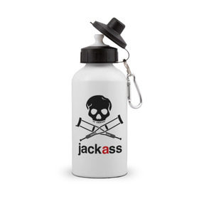 Бутылка спортивная с принтом Jackass (Чудаки) , металл | емкость — 500 мл, в комплекте две пластиковые крышки и карабин для крепления | jackas | придурки | чудаки