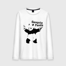 Мужской лонгслив хлопок с принтом Gangsta Panda , 100% хлопок |  | панда