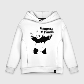 Детское худи Oversize хлопок с принтом Gangsta Panda , френч-терри — 70% хлопок, 30% полиэстер. Мягкий теплый начес внутри —100% хлопок | боковые карманы, эластичные манжеты и нижняя кромка, капюшон на магнитной кнопке | Тематика изображения на принте: панда