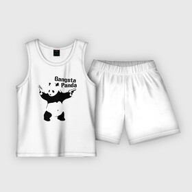 Детская пижама с шортами хлопок с принтом Gangsta Panda ,  |  | Тематика изображения на принте: панда
