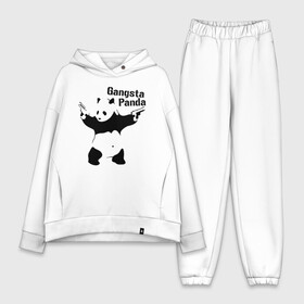 Женский костюм хлопок Oversize с принтом Gangsta Panda ,  |  | Тематика изображения на принте: панда