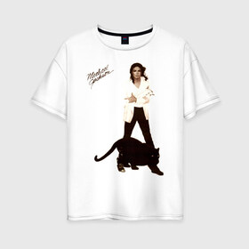 Женская футболка хлопок Oversize с принтом Michael Jackson (2) , 100% хлопок | свободный крой, круглый ворот, спущенный рукав, длина до линии бедер
 | jackson | michael | mj | pop | джексон | майкл | майкл джексон | поп