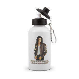Бутылка спортивная с принтом Michael Jackson (4) , металл | емкость — 500 мл, в комплекте две пластиковые крышки и карабин для крепления | jackson | michael | mj | pop | джексон | майкл | майкл джексон | поп