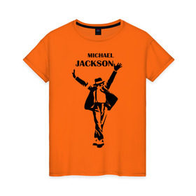 Женская футболка хлопок с принтом Michael Jackson (3) , 100% хлопок | прямой крой, круглый вырез горловины, длина до линии бедер, слегка спущенное плечо | 
