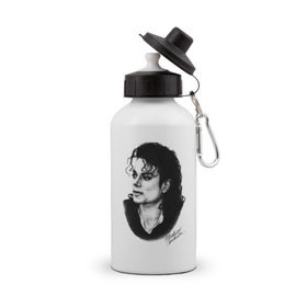 Бутылка спортивная с принтом Michael Jackson (6) , металл | емкость — 500 мл, в комплекте две пластиковые крышки и карабин для крепления | jackson | michael | pop | джексон | майкл | майкл джексон | поп