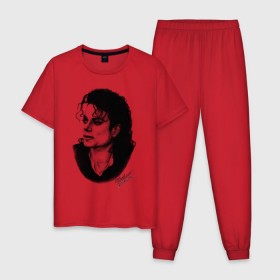 Мужская пижама хлопок с принтом Michael Jackson (6) , 100% хлопок | брюки и футболка прямого кроя, без карманов, на брюках мягкая резинка на поясе и по низу штанин
 | jackson | michael | pop | джексон | майкл | майкл джексон | поп