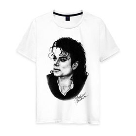 Мужская футболка хлопок с принтом Michael Jackson (6) , 100% хлопок | прямой крой, круглый вырез горловины, длина до линии бедер, слегка спущенное плечо. | Тематика изображения на принте: jackson | michael | pop | джексон | майкл | майкл джексон | поп