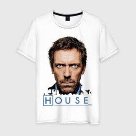 Мужская футболка хлопок с принтом House , 100% хлопок | прямой крой, круглый вырез горловины, длина до линии бедер, слегка спущенное плечо. | everybody lies | haus | house | все лгут | доктор | хауз | хаус | хью лори