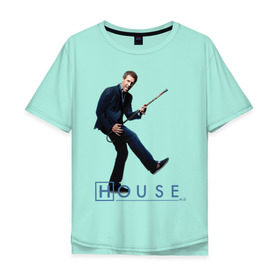 Мужская футболка хлопок Oversize с принтом House (2) , 100% хлопок | свободный крой, круглый ворот, “спинка” длиннее передней части | everybody lies | haus | house | все лгут | доктор | хауз | хаус | хью лори