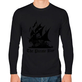 Мужской лонгслив хлопок с принтом The Pirate Bay , 100% хлопок |  | the pirate bay | torrent | пиратская бухта | торрент
