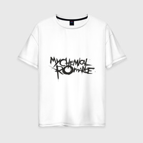 Женская футболка хлопок Oversize с принтом My chemical romance , 100% хлопок | свободный крой, круглый ворот, спущенный рукав, длина до линии бедер
 | heavy metal | metal | pank | punk | rock | trash metal | квартет | метал | панк | рок | рок группа | рок группы | трэш метал | хеви метал