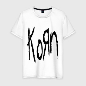 Мужская футболка хлопок с принтом Korn , 100% хлопок | прямой крой, круглый вырез горловины, длина до линии бедер, слегка спущенное плечо. | korn | metal | rock | корн | логотип | метал | музыка | рок | рок группа | рок группы