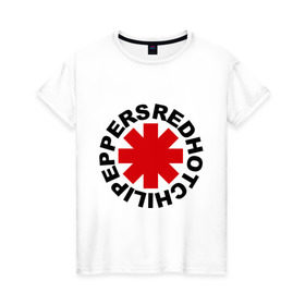 Женская футболка хлопок с принтом Red Hot Chili Peppers , 100% хлопок | прямой крой, круглый вырез горловины, длина до линии бедер, слегка спущенное плечо | chili | heavy metal | hot | metal | peppers | red | rhcp | rock | trash metal | квартет | метал | рок | рок группа | рок группы | трэш метал | хеви метал | энтони кидис