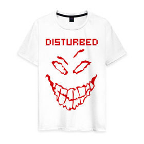 Мужская футболка хлопок с принтом Disturbed , 100% хлопок | прямой крой, круглый вырез горловины, длина до линии бедер, слегка спущенное плечо. | disturbed