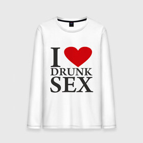 Мужской лонгслив хлопок с принтом I love drunk sex , 100% хлопок |  | drunk | люблю