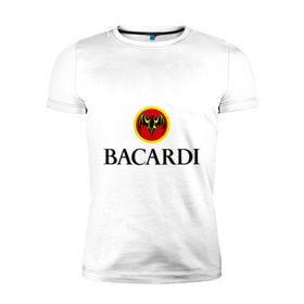 Мужская футболка премиум с принтом Bacardi , 92% хлопок, 8% лайкра | приталенный силуэт, круглый вырез ворота, длина до линии бедра, короткий рукав | Тематика изображения на принте: bacardi | бакарди | бар | бармен | ром