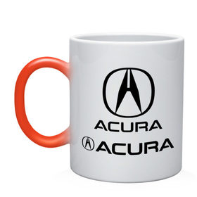 Кружка хамелеон с принтом Acura , керамика | меняет цвет при нагревании, емкость 330 мл | auto | авто | автомобильные | знаки | машины