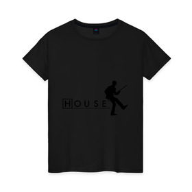 Женская футболка хлопок с принтом Хаус (10) , 100% хлопок | прямой крой, круглый вырез горловины, длина до линии бедер, слегка спущенное плечо | everybody lies | haus | house | все лгут | доктор | хауз | хаус | хью лори
