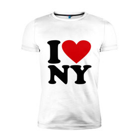 Мужская футболка премиум с принтом I love NY , 92% хлопок, 8% лайкра | приталенный силуэт, круглый вырез ворота, длина до линии бедра, короткий рукав | new york | нью йорк